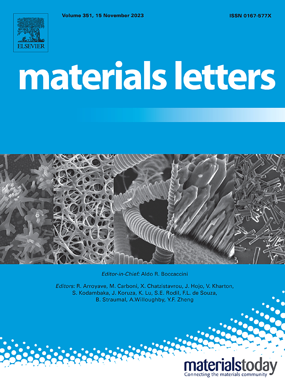 Go to journal home page - Materials Letters